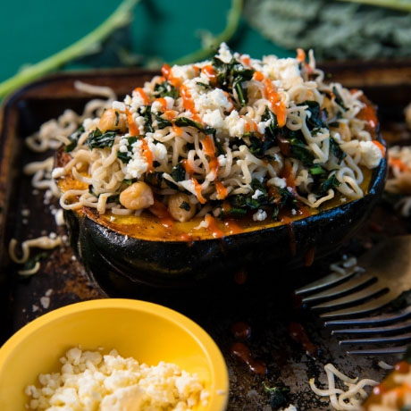 Ramen-Stuffed Acorn Squash